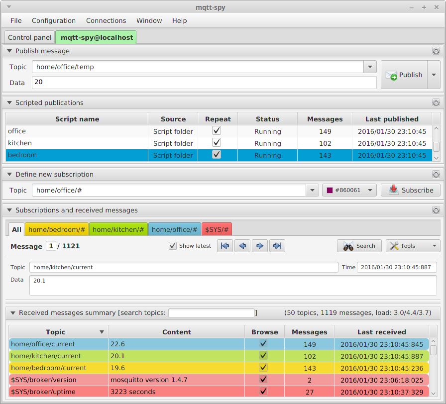 MQTT Spy screenshot