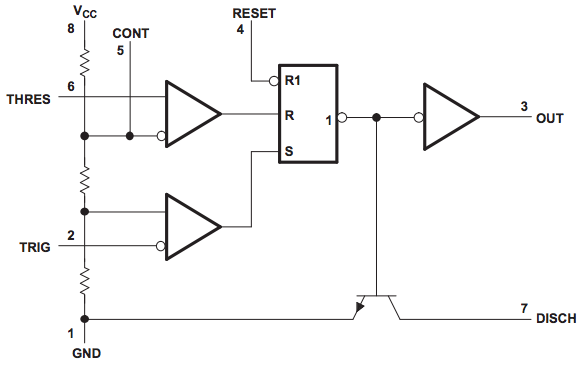 NE555 simplified schematics