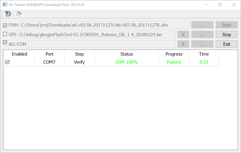 AI-Thinker A6 module: firmware update