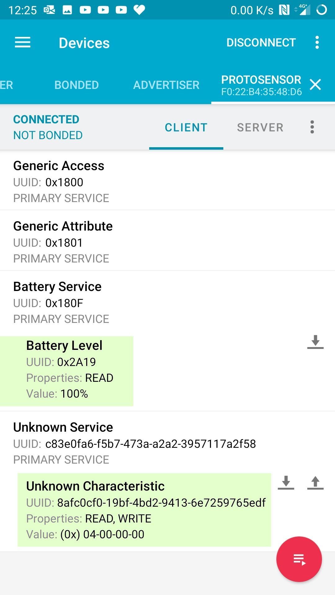 BLE sensor with the nRF51822 chip